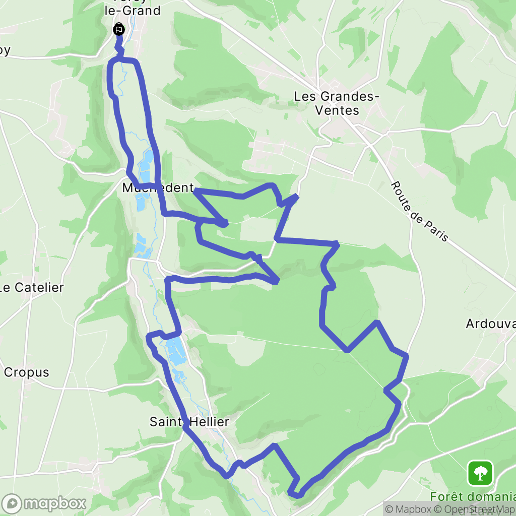 Torcy-le-Grand : carte du parcours de randonnée - France