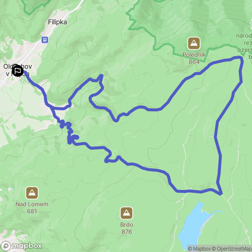 Oldřichov v Hájích: mapa trasy - Czechia