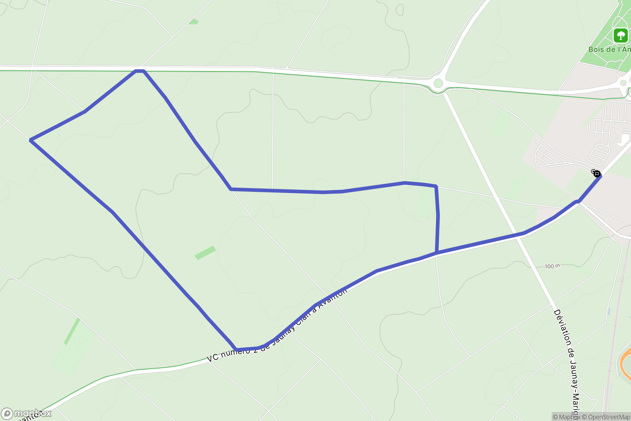Jaunay-Marigny : carte du parcours de randonnée - France