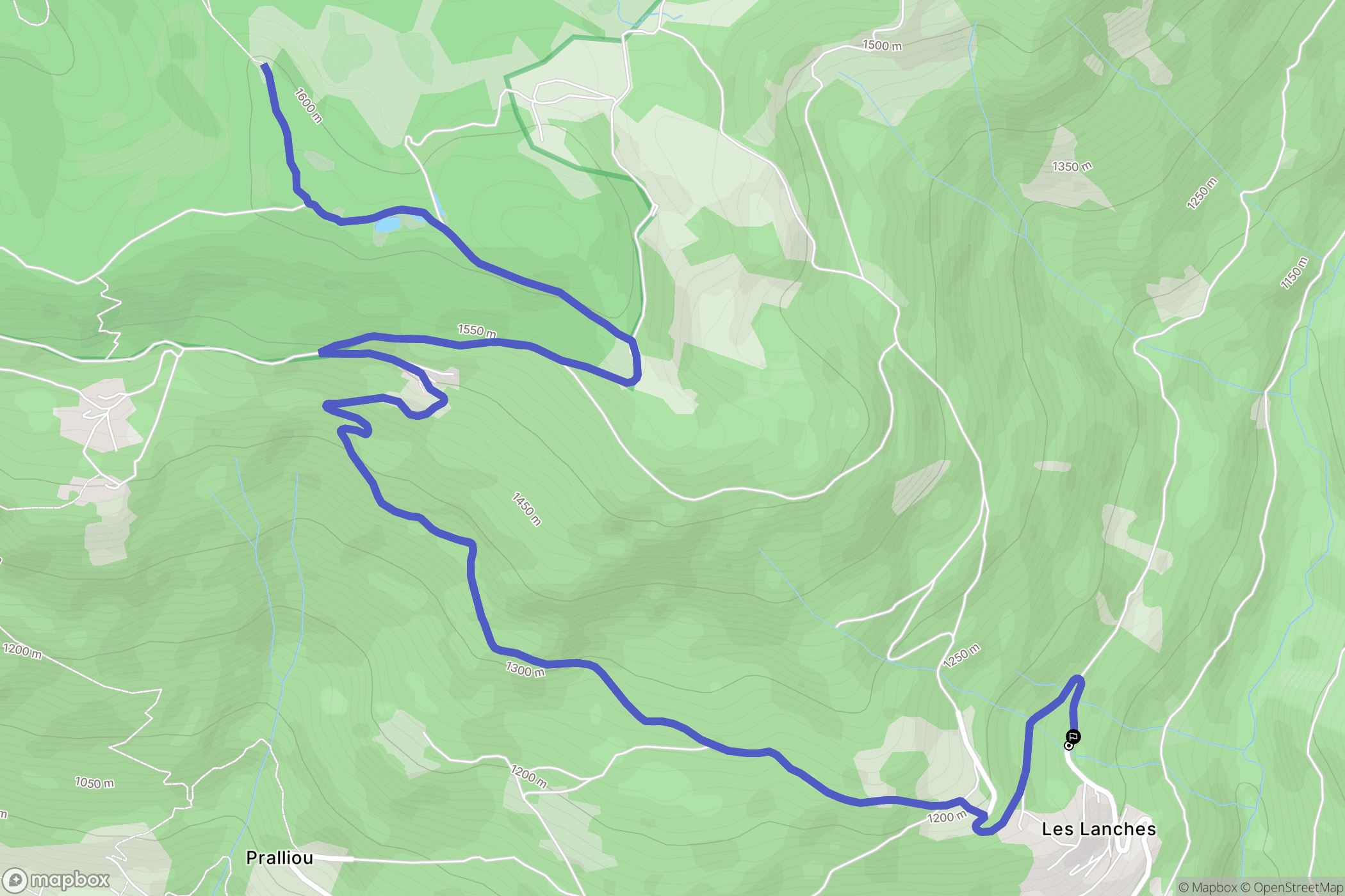 Verchaix : carte du parcours de randonnée - France