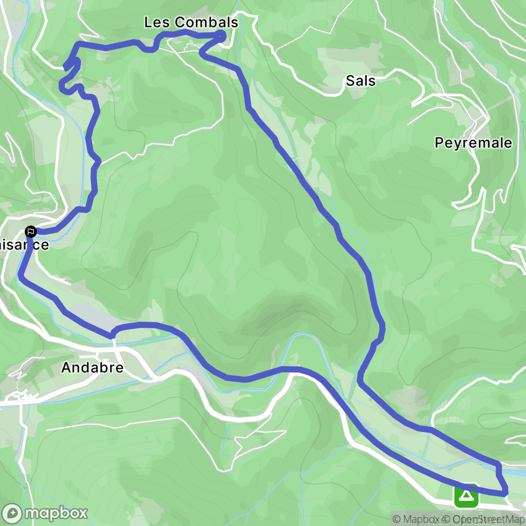 Saint-Génies-de-Varensal : carte du parcours de randonnée - France