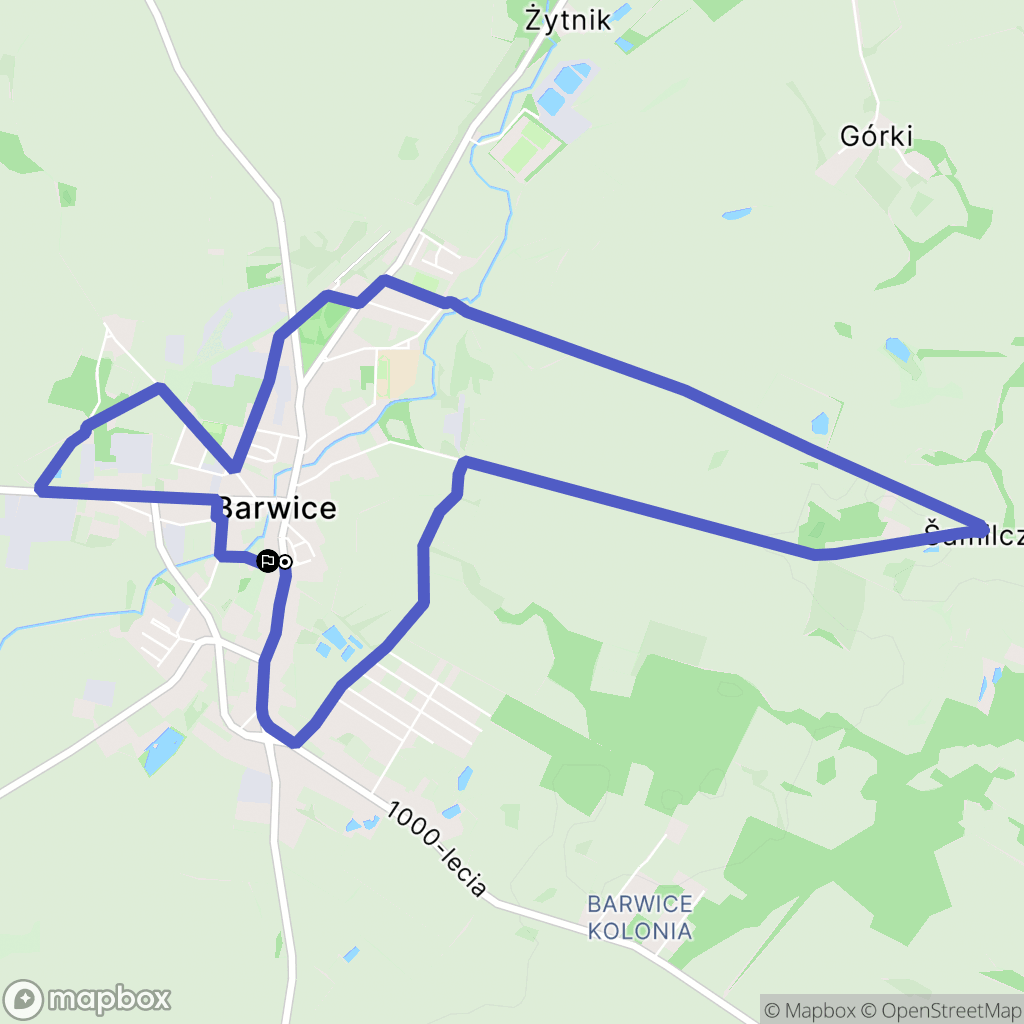 Barwice: mapa trasy - Poland