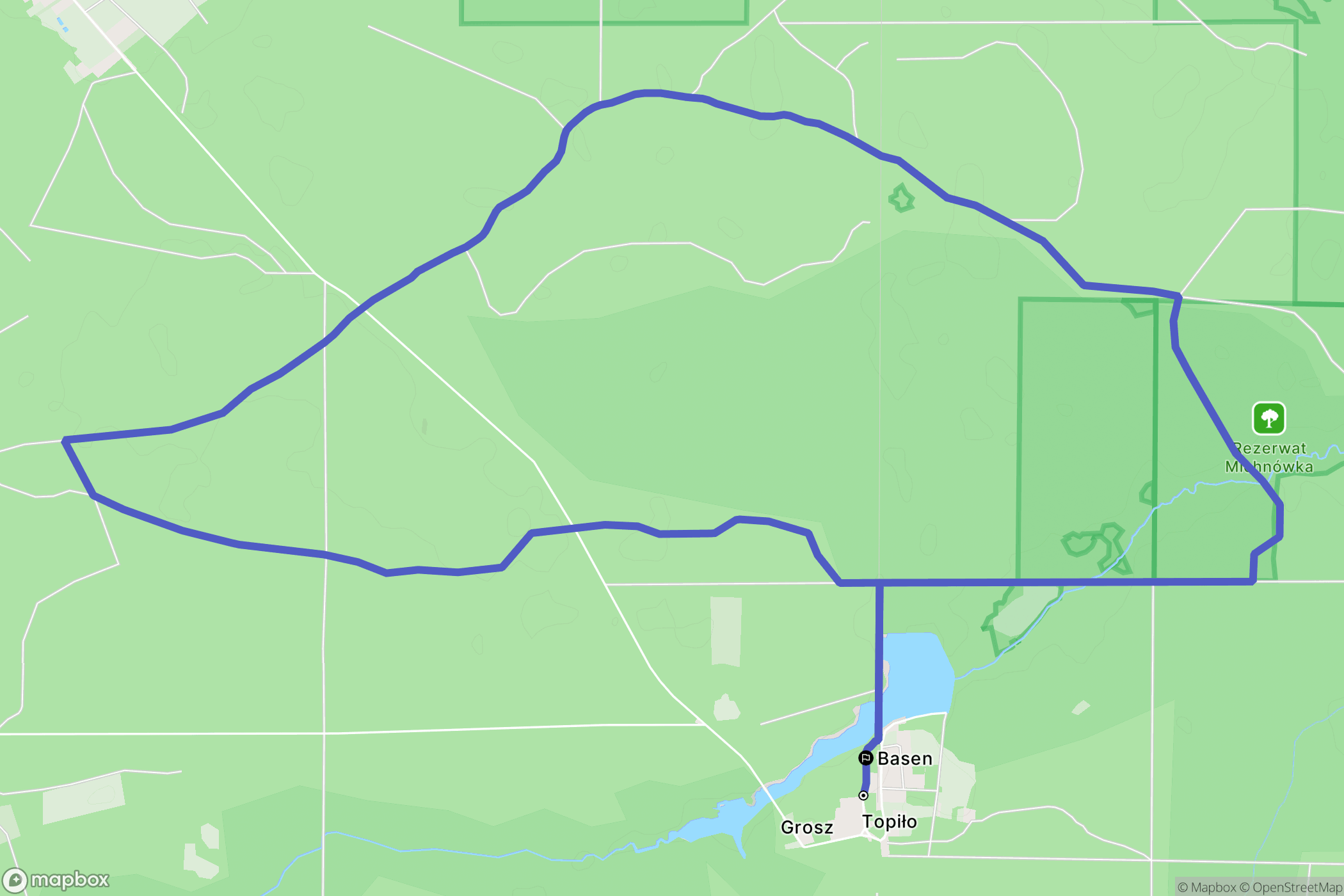 Topiło: mapa trasy - Poland