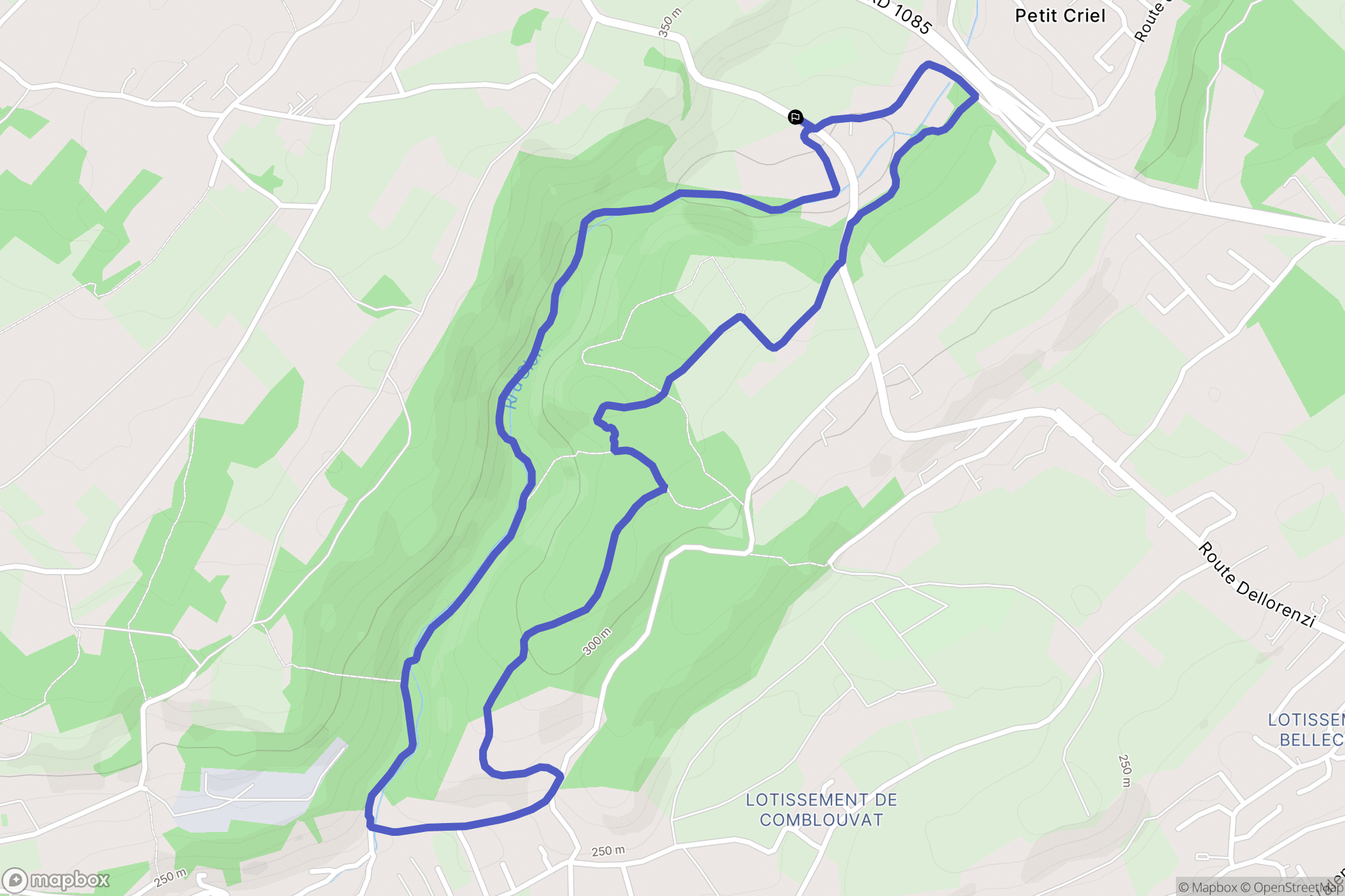Charnècles : carte du parcours de randonnée - France