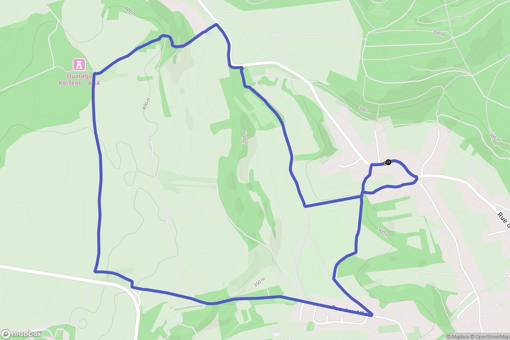 Longeville-lès-Saint-Avold : carte du parcours de randonnée - France
