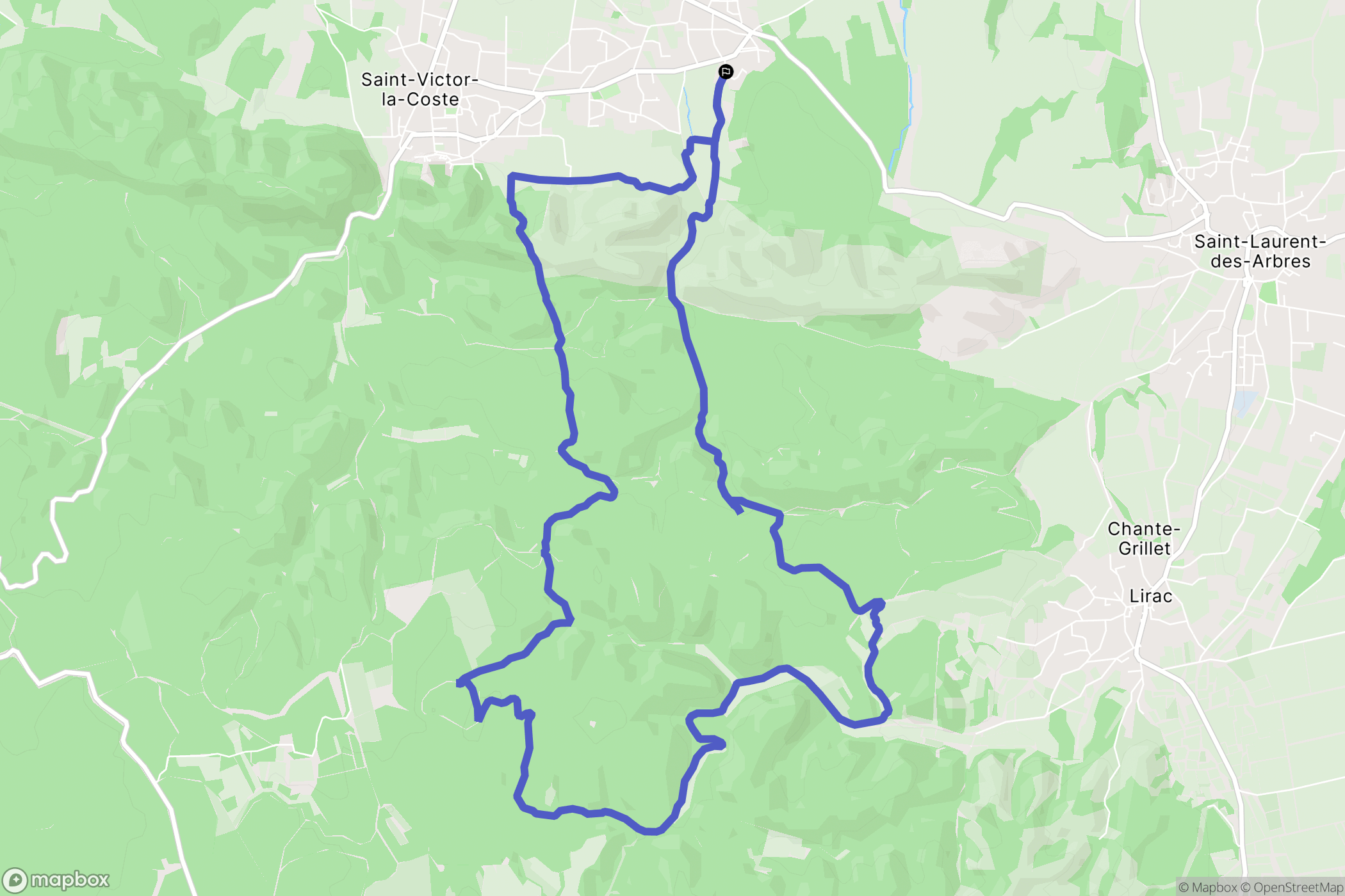 Saint-Victor-la-Coste : carte du parcours de randonnée - France