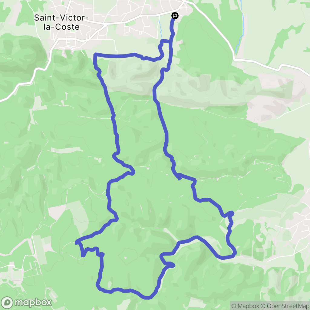 Saint-Victor-la-Coste : carte du parcours de randonnée - France