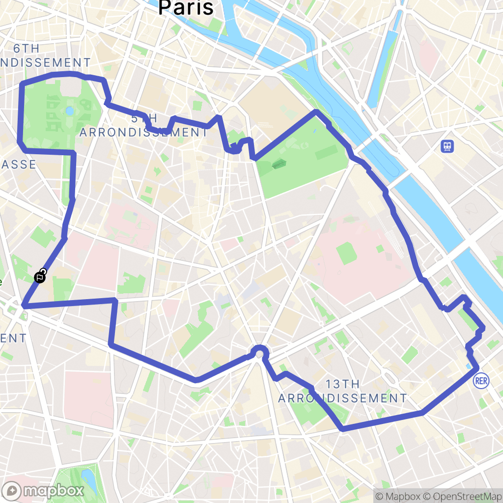 Paris : carte du parcours de randonnée - France
