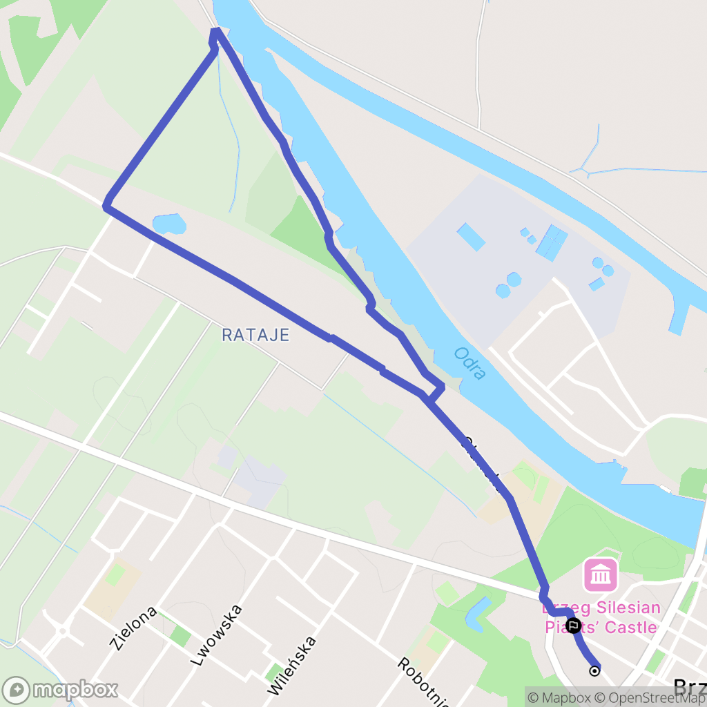 Brzeg: mapa trasy - Poland