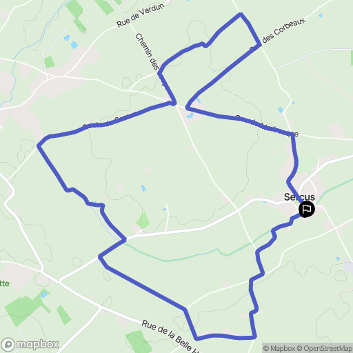 Sercus : carte du parcours de randonnée - France