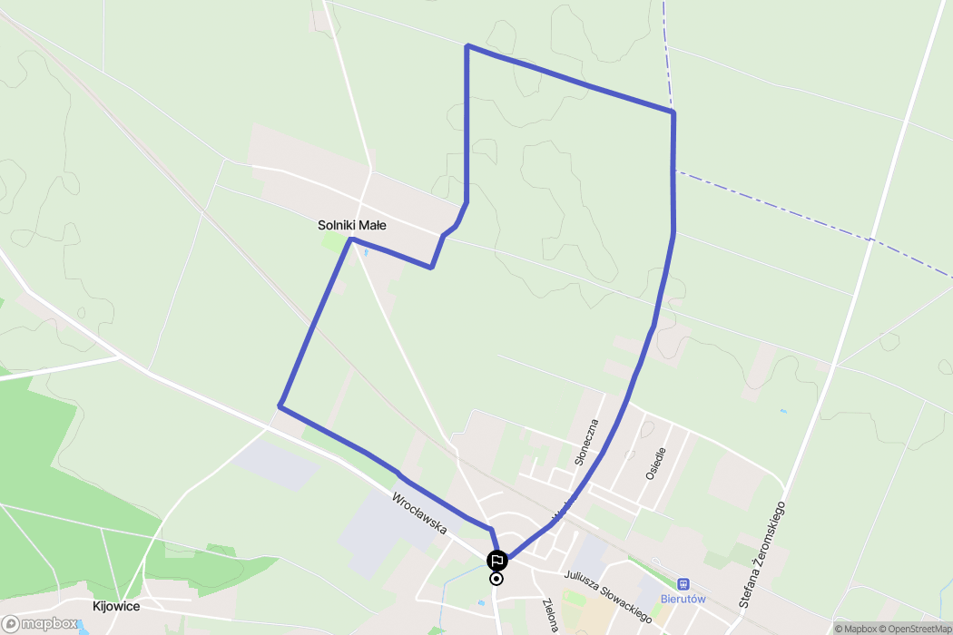Bierutów: mapa trasy - Poland
