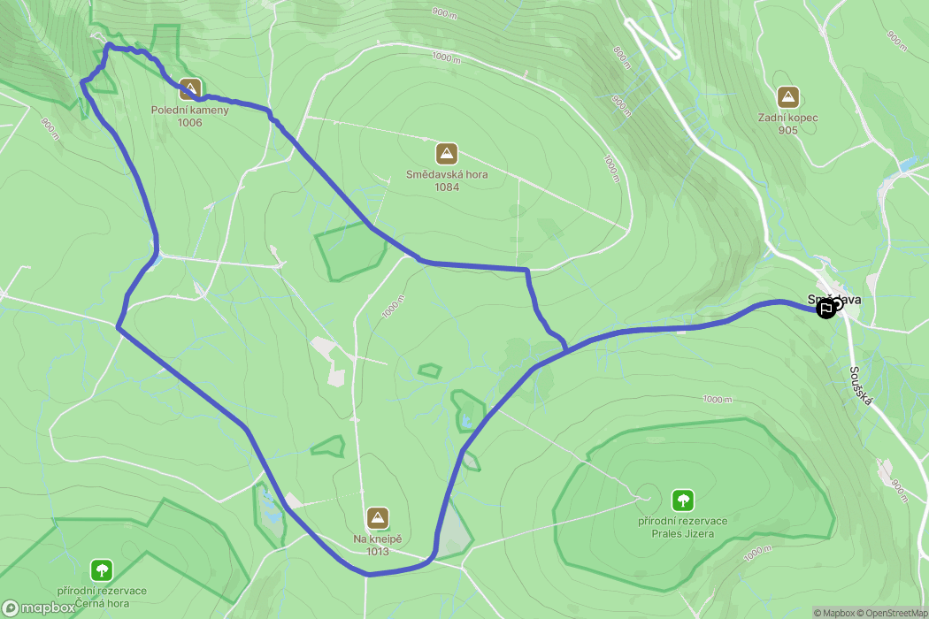 Bílý Potok: mapa trasy - Czechia