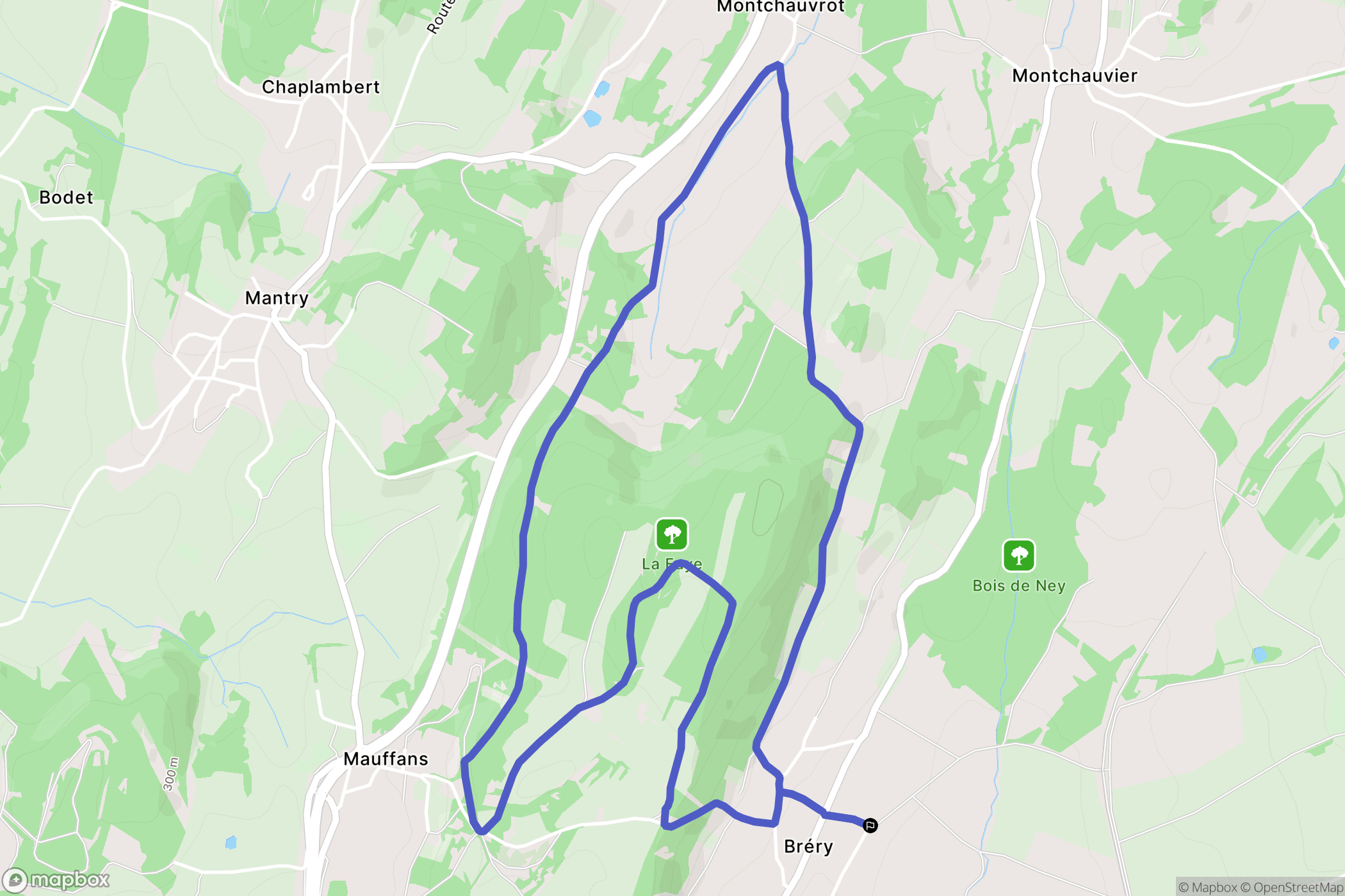 Domblans : carte du parcours de randonnée - France