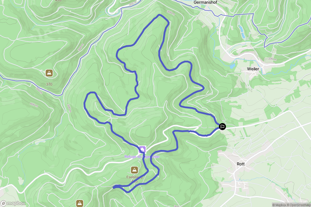 Rott : carte du parcours de randonnée - France