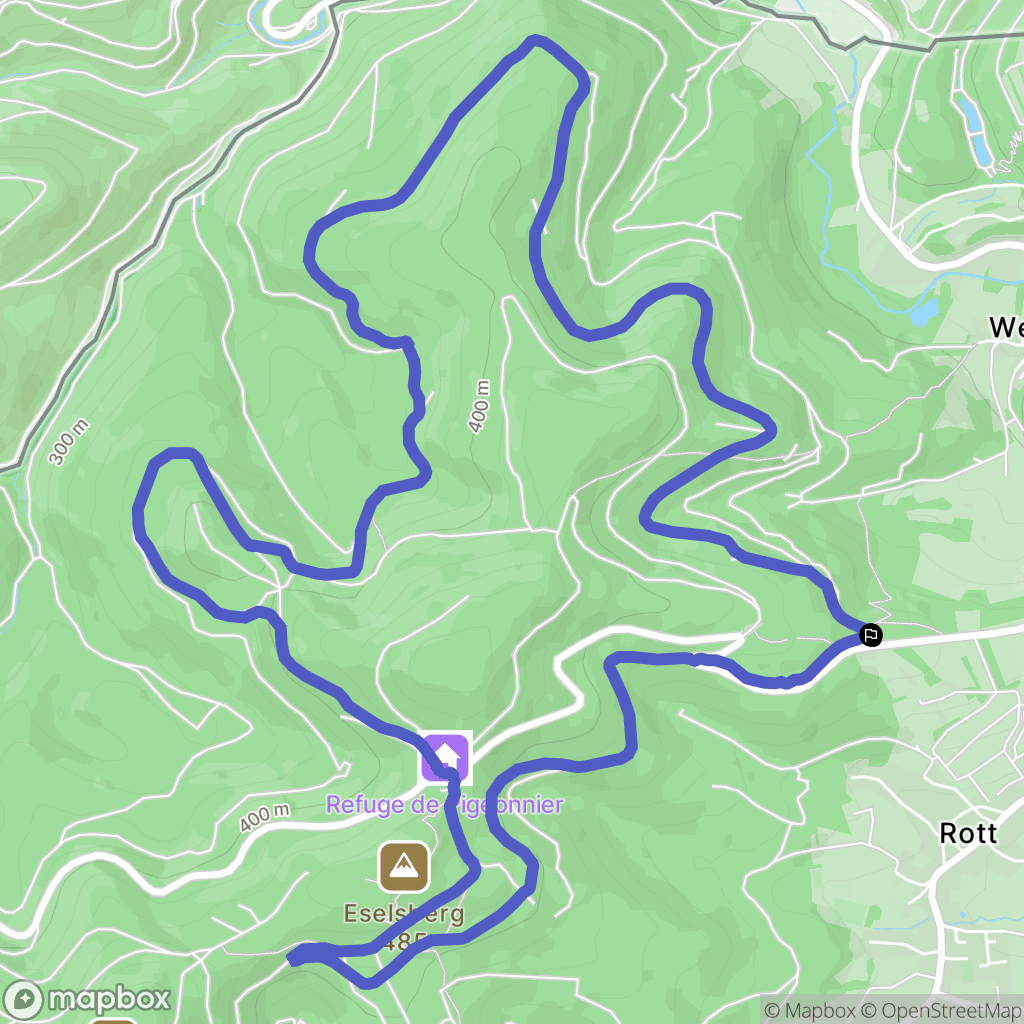 Rott : carte du parcours de randonnée - France