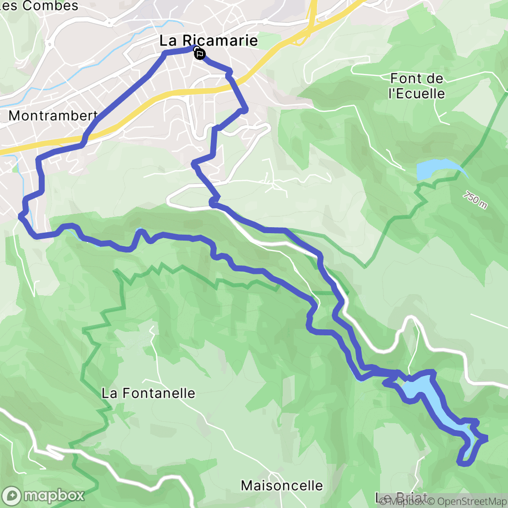 La Ricamarie : carte du parcours de randonnée - France