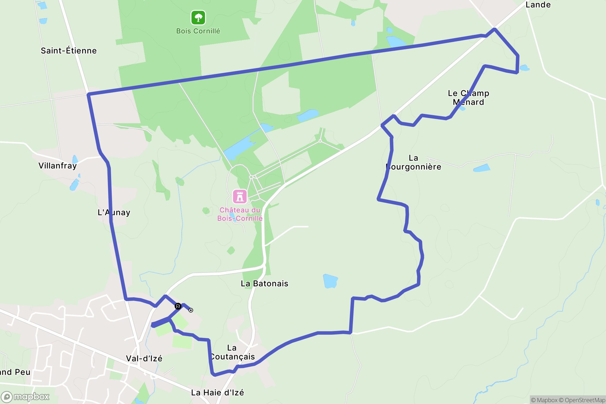 Val-d'Izé : carte du parcours de randonnée - France