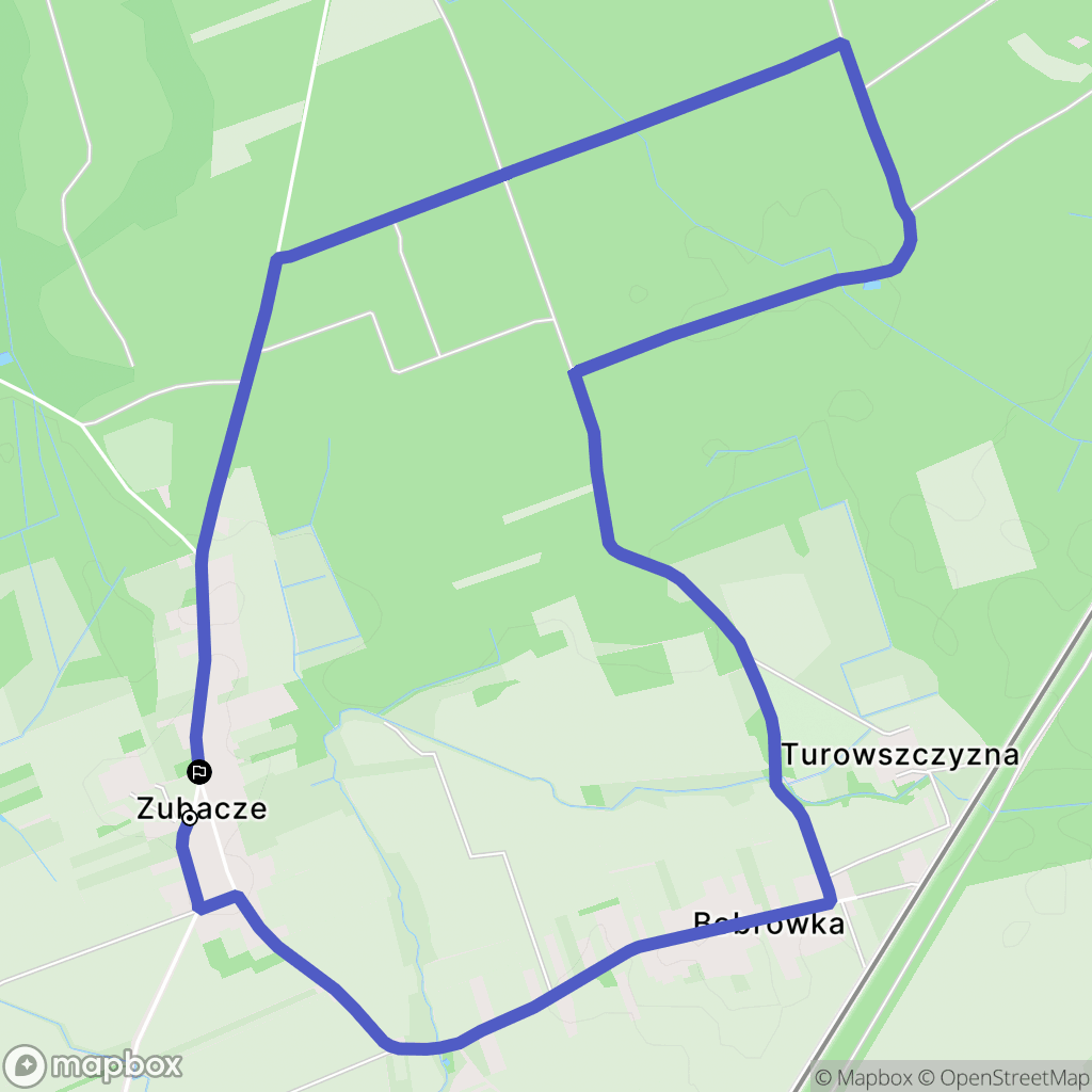 Zubacze: mapa trasy - Poland