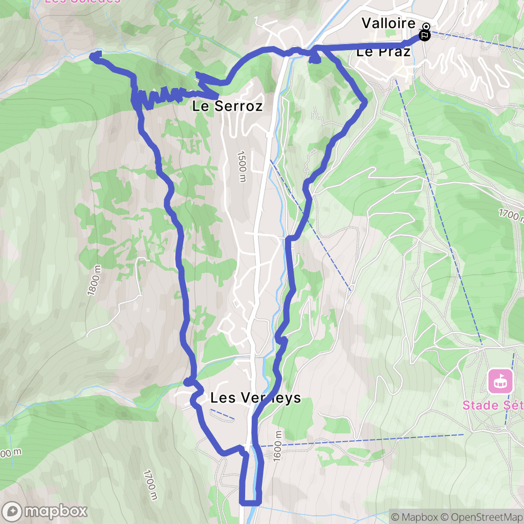 Valloire : carte du parcours de randonnée - France
