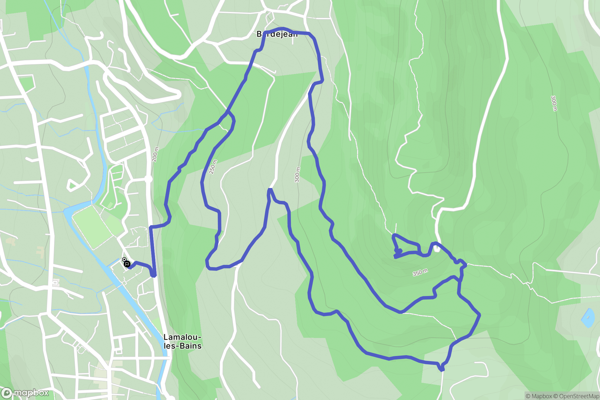 Lamalou-les-Bains : carte du parcours de randonnée - France