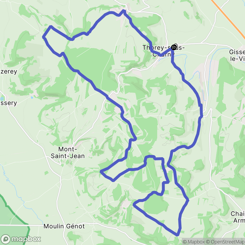 Thorey-Sous-Charny : carte du parcours de randonnée - France