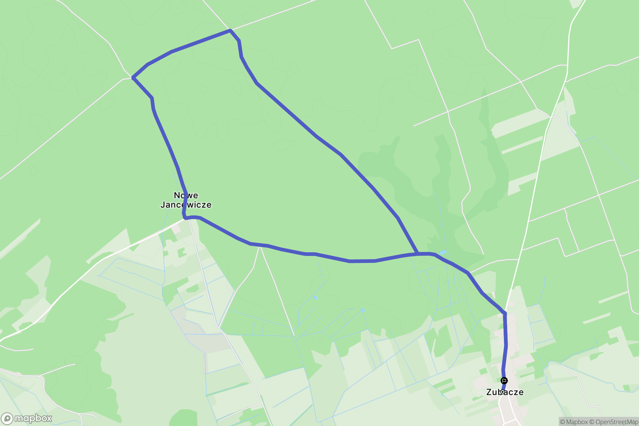 Zubacze: mapa trasy - Poland