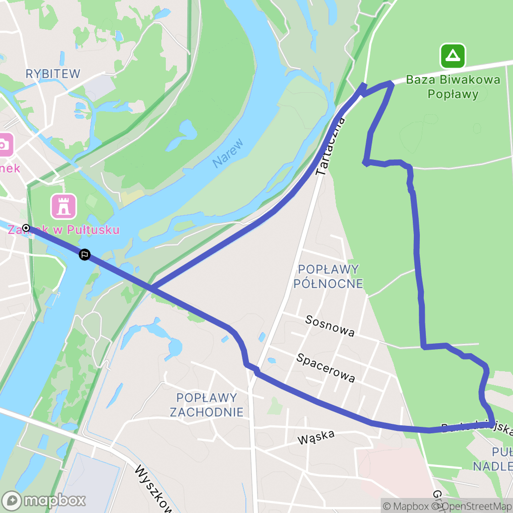 Pułtusk: mapa trasy - Poland