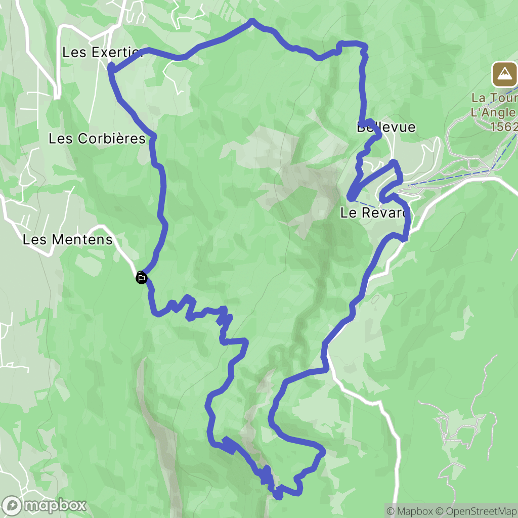 Mouxy : carte du parcours de randonnée - France