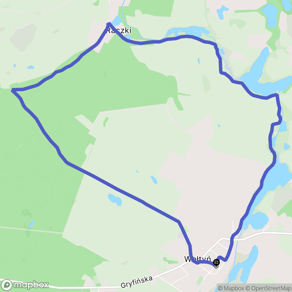 Wełtyń: mapa trasy - Poland