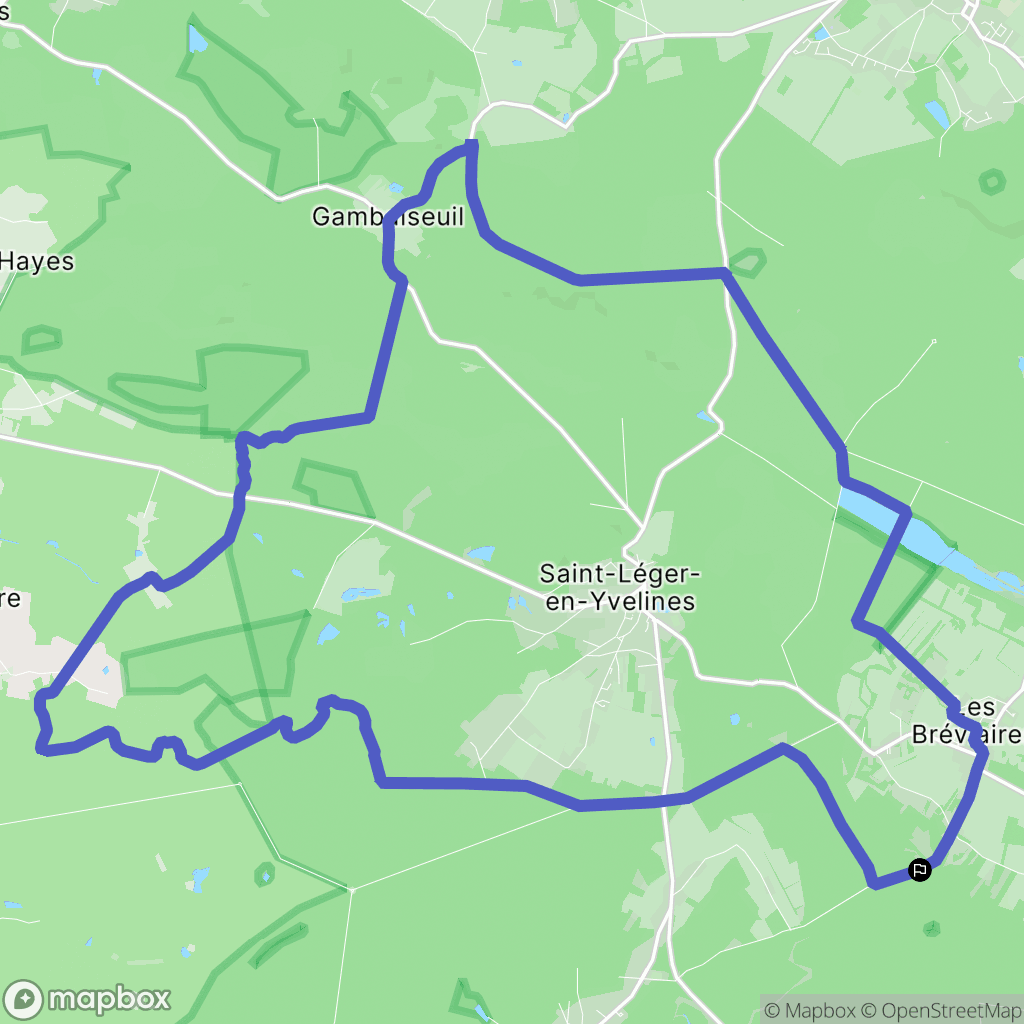 Les Bréviaires : carte du parcours de randonnée - France