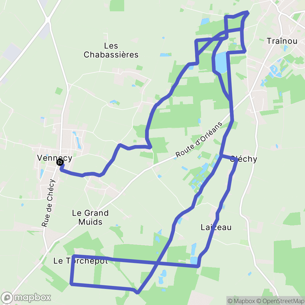 Vennecy : carte du parcours de randonnée - France