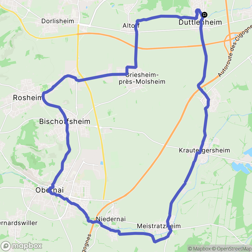 Duttlenheim : carte du parcours de randonnée - France