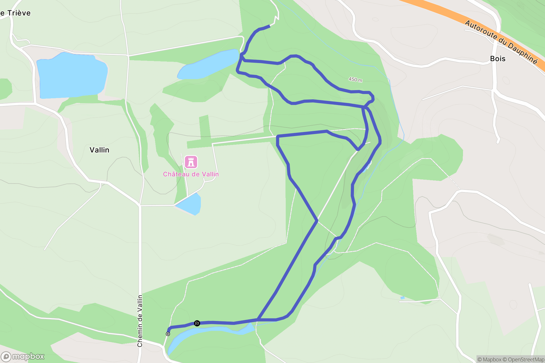 Torchefelon : carte du parcours de randonnée - France