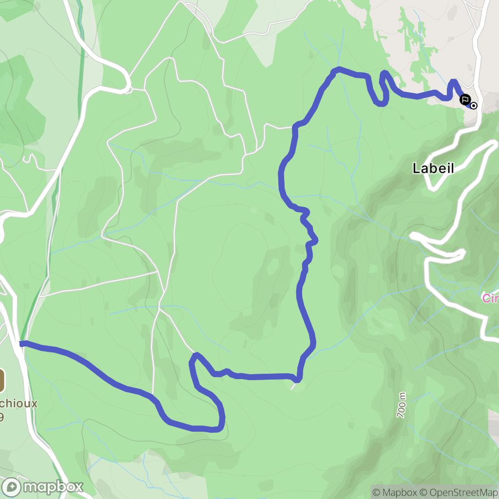 Lauroux : carte du parcours de randonnée - France
