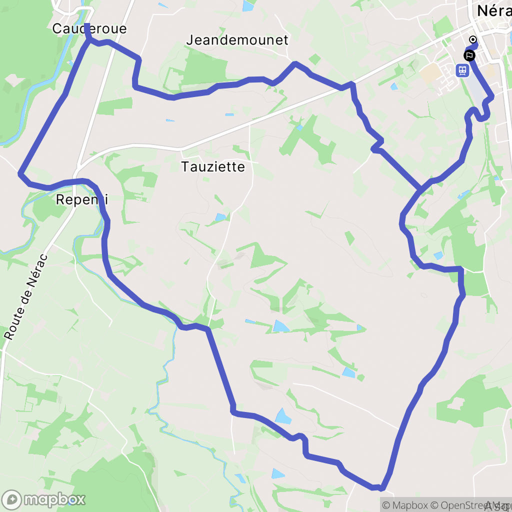 Nérac : carte du parcours de randonnée - France