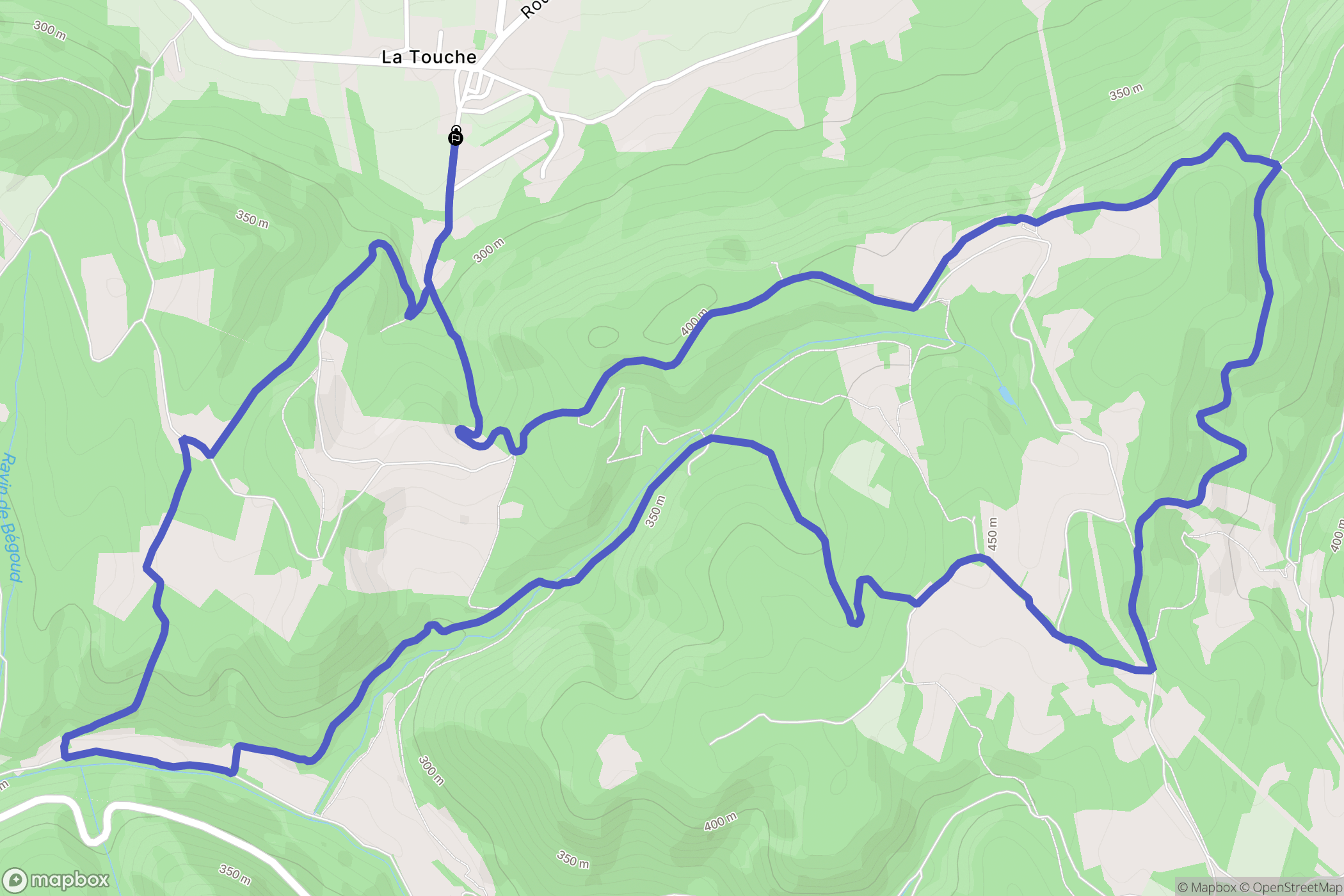 La Touche : carte du parcours de randonnée - France