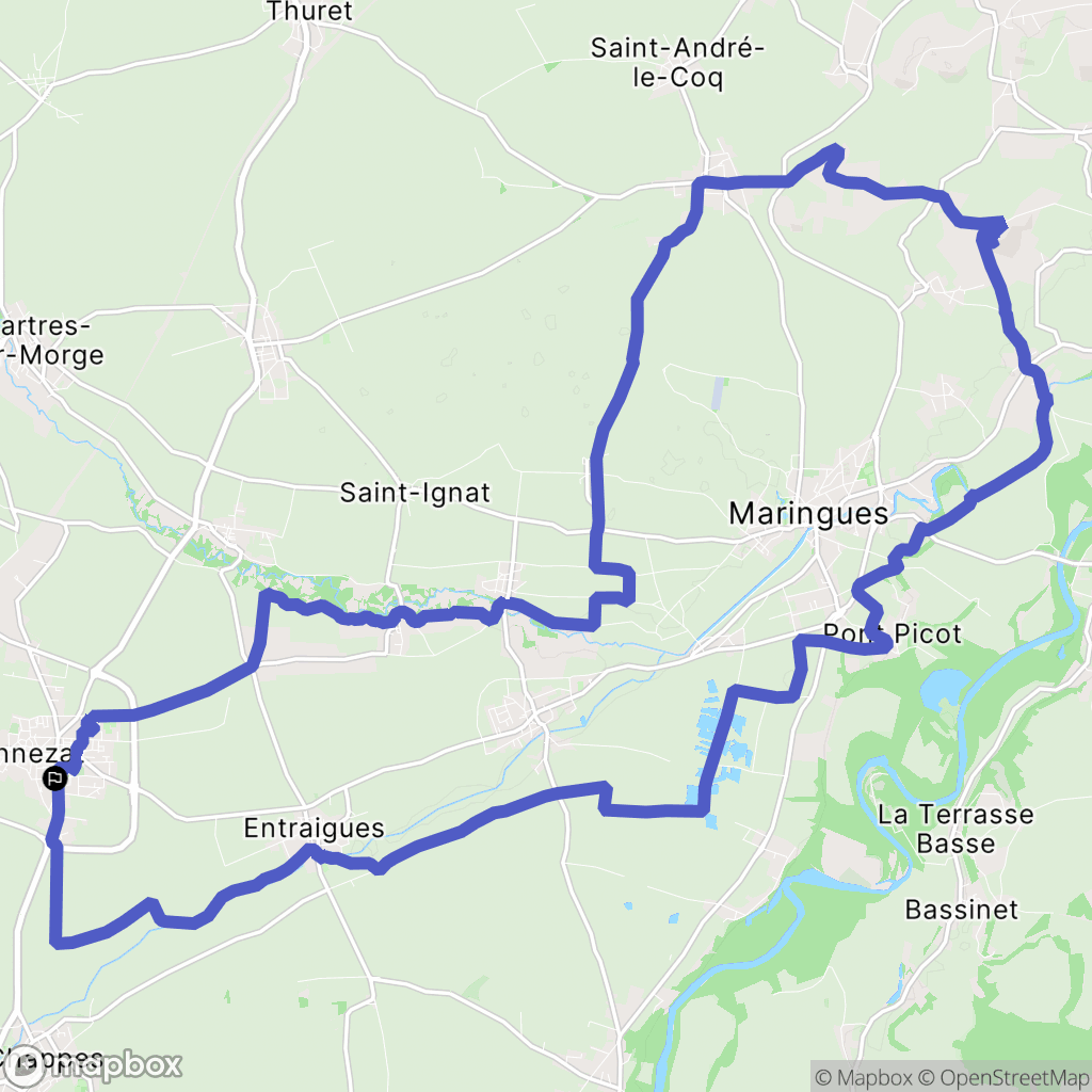 Ennezat : carte du parcours de randonnée - France