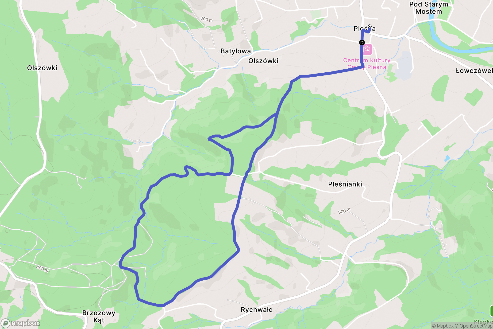 Pleśna: mapa trasy - Poland