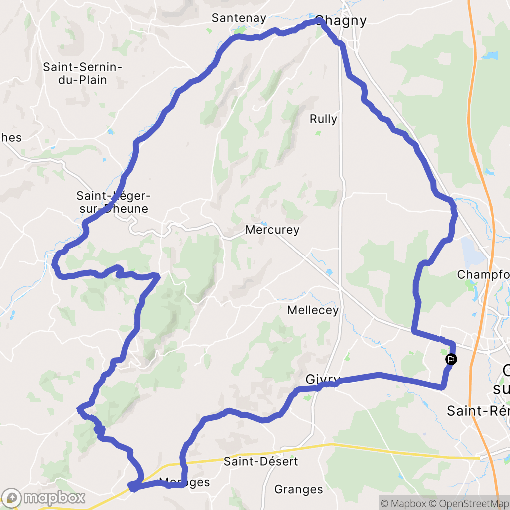 Châtenoy-le-Royal : carte du parcours de randonnée - France