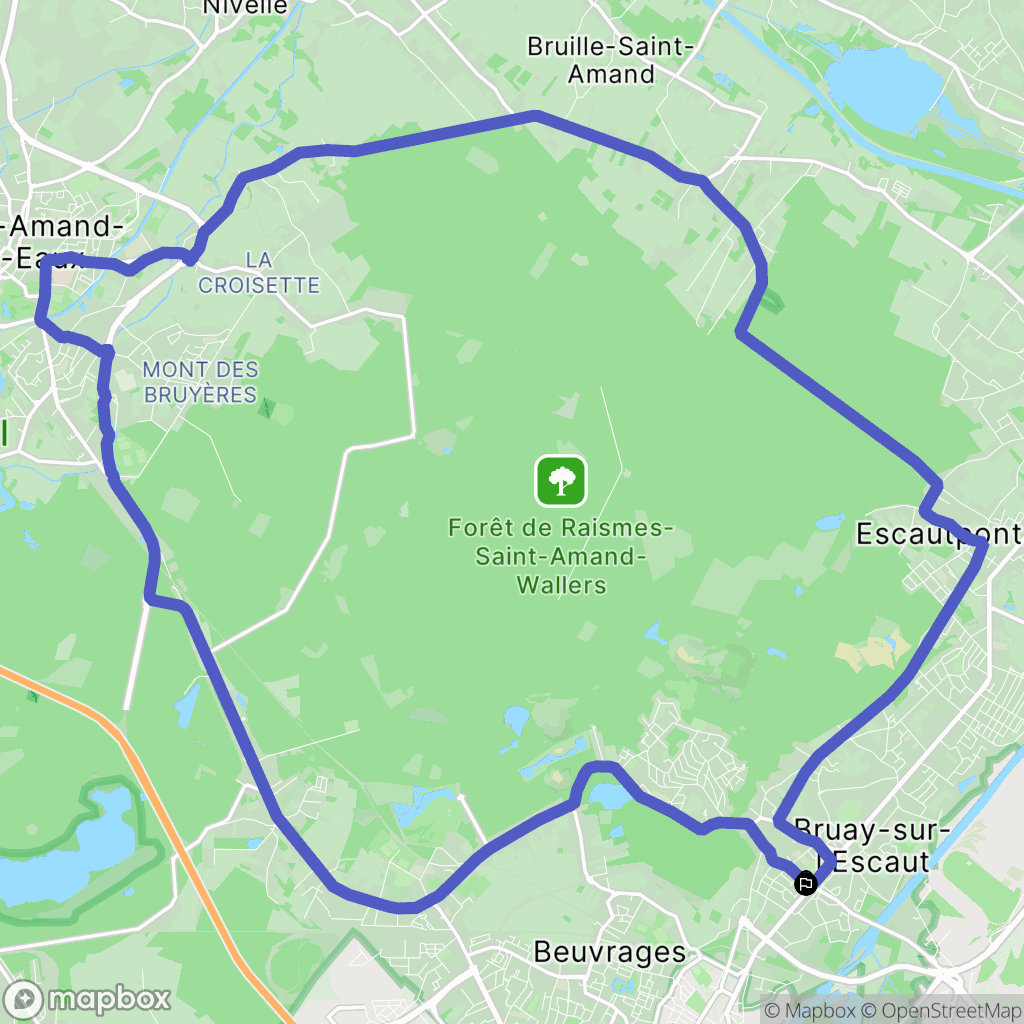 Bruay-sur-l'Escaut : carte du parcours de randonnée - France
