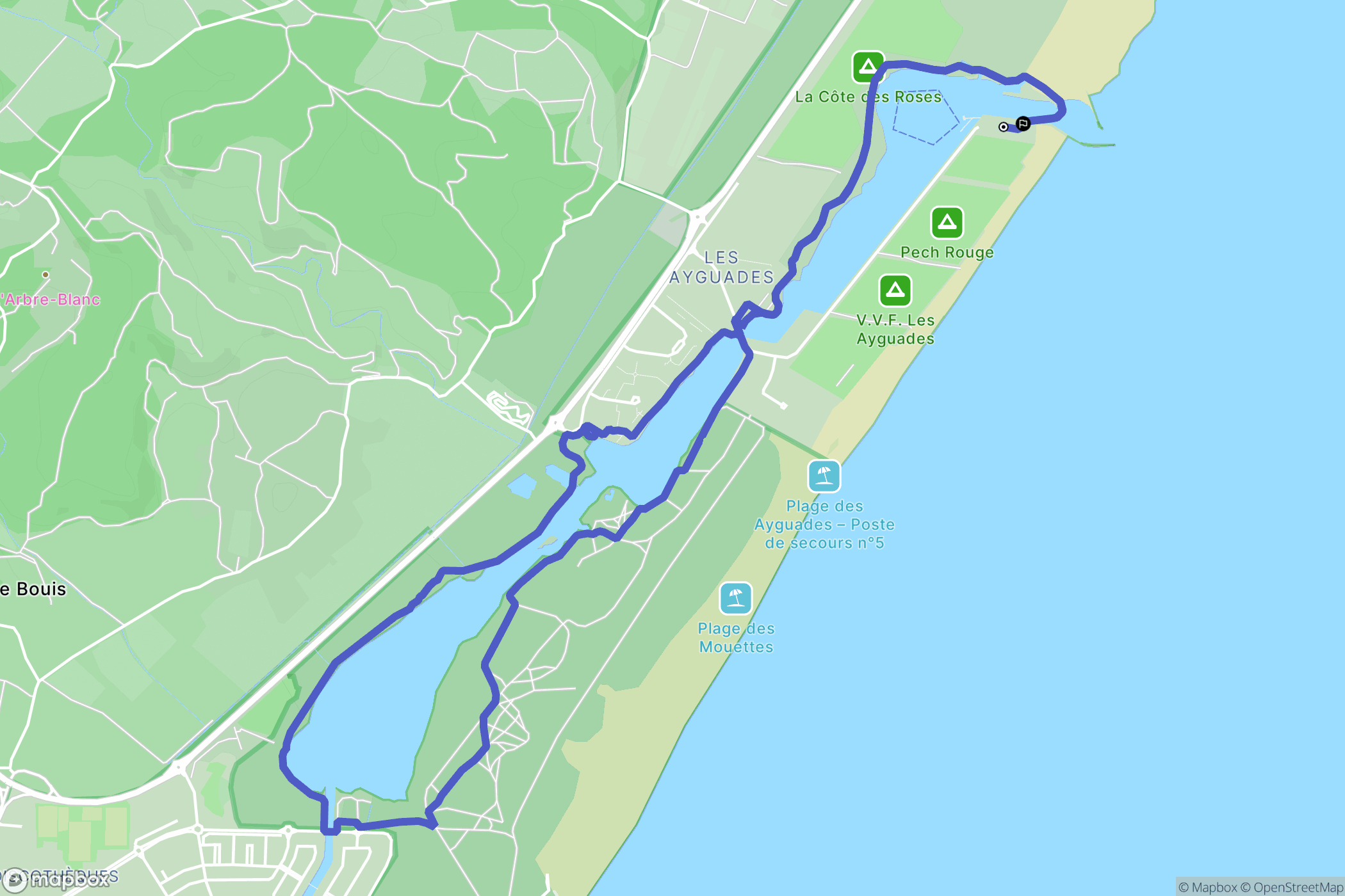 Gruissan : carte du parcours de randonnée - France