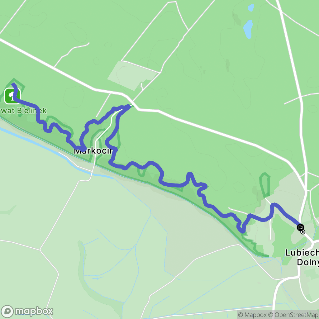 Lubiechów Dolny: mapa trasy - Poland