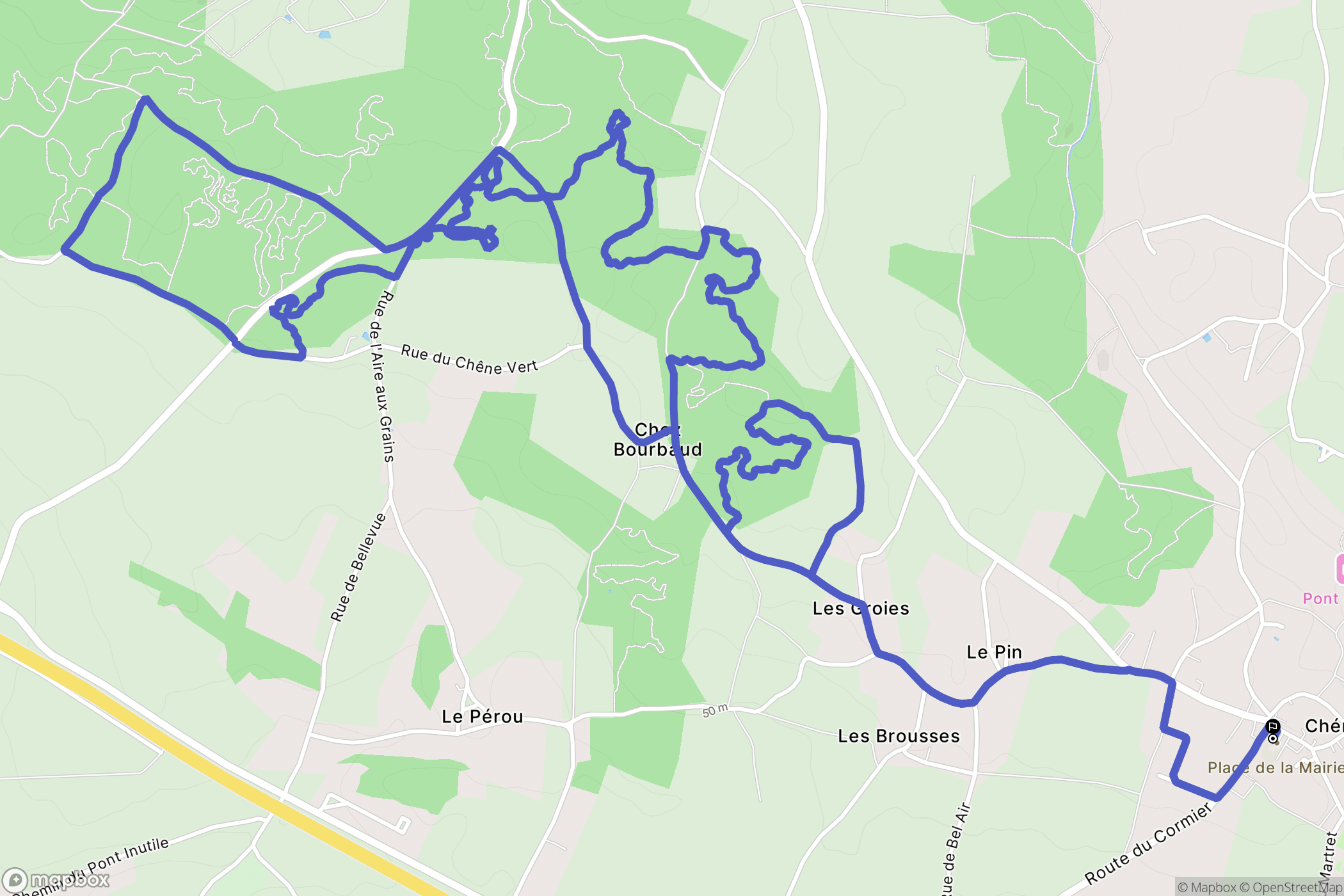 Chérac : carte du parcours de randonnée - France