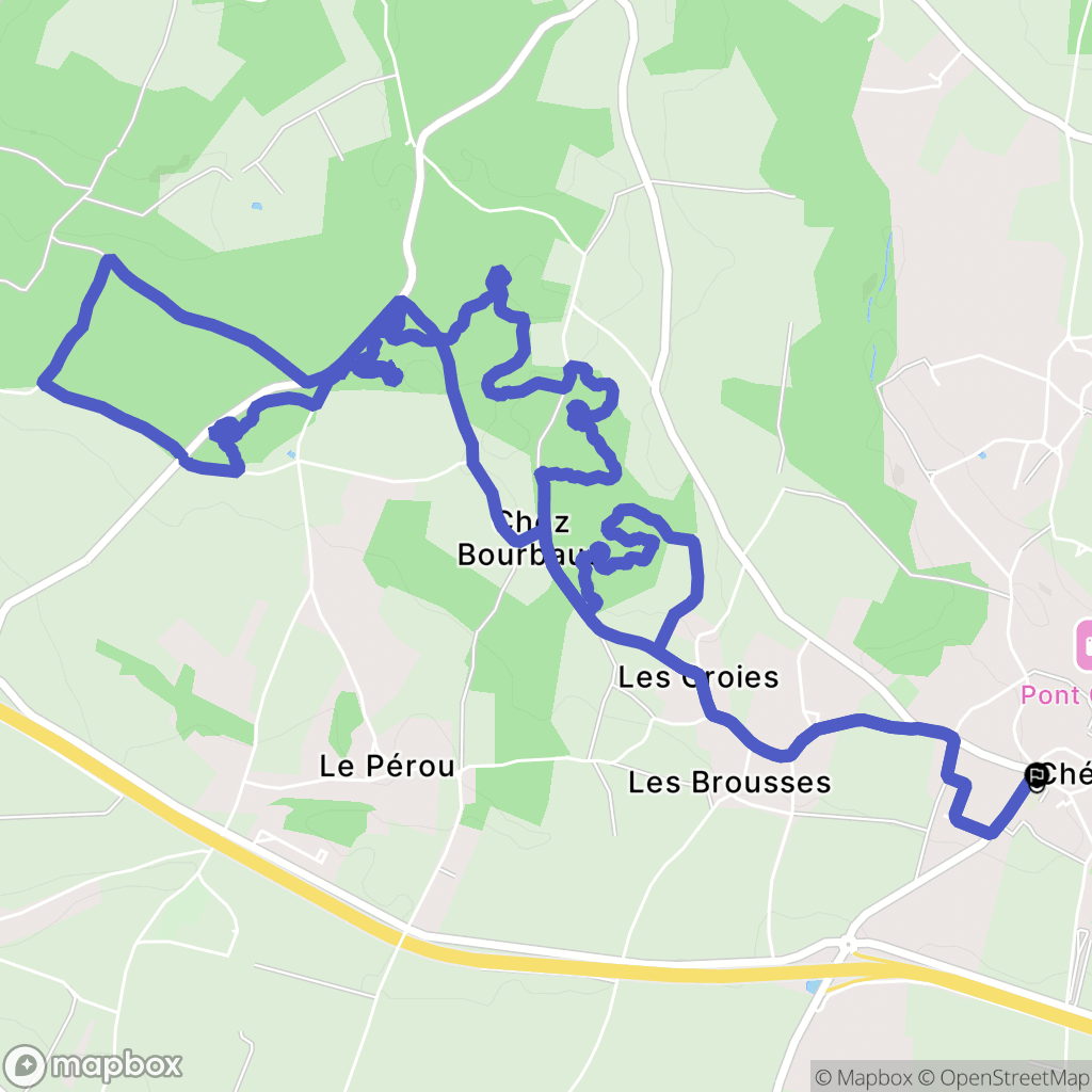 Chérac : carte du parcours de randonnée - France