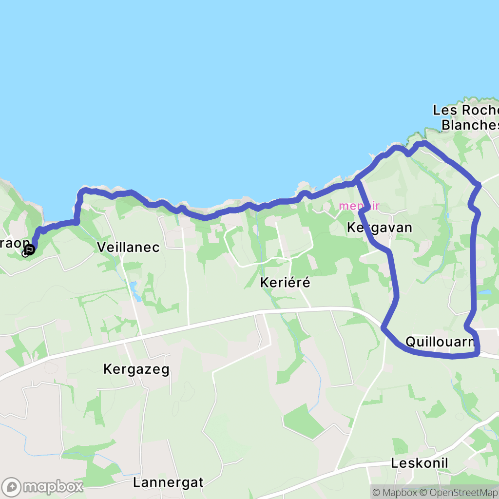 Poullan-sur-Mer : carte du parcours de randonnée - France