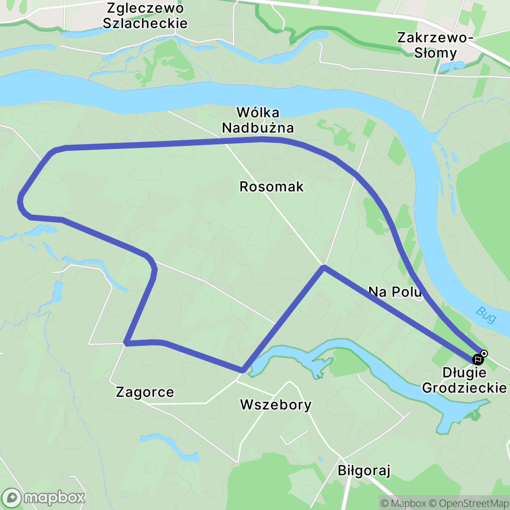 Długie Grodzieckie: mapa trasy - Poland