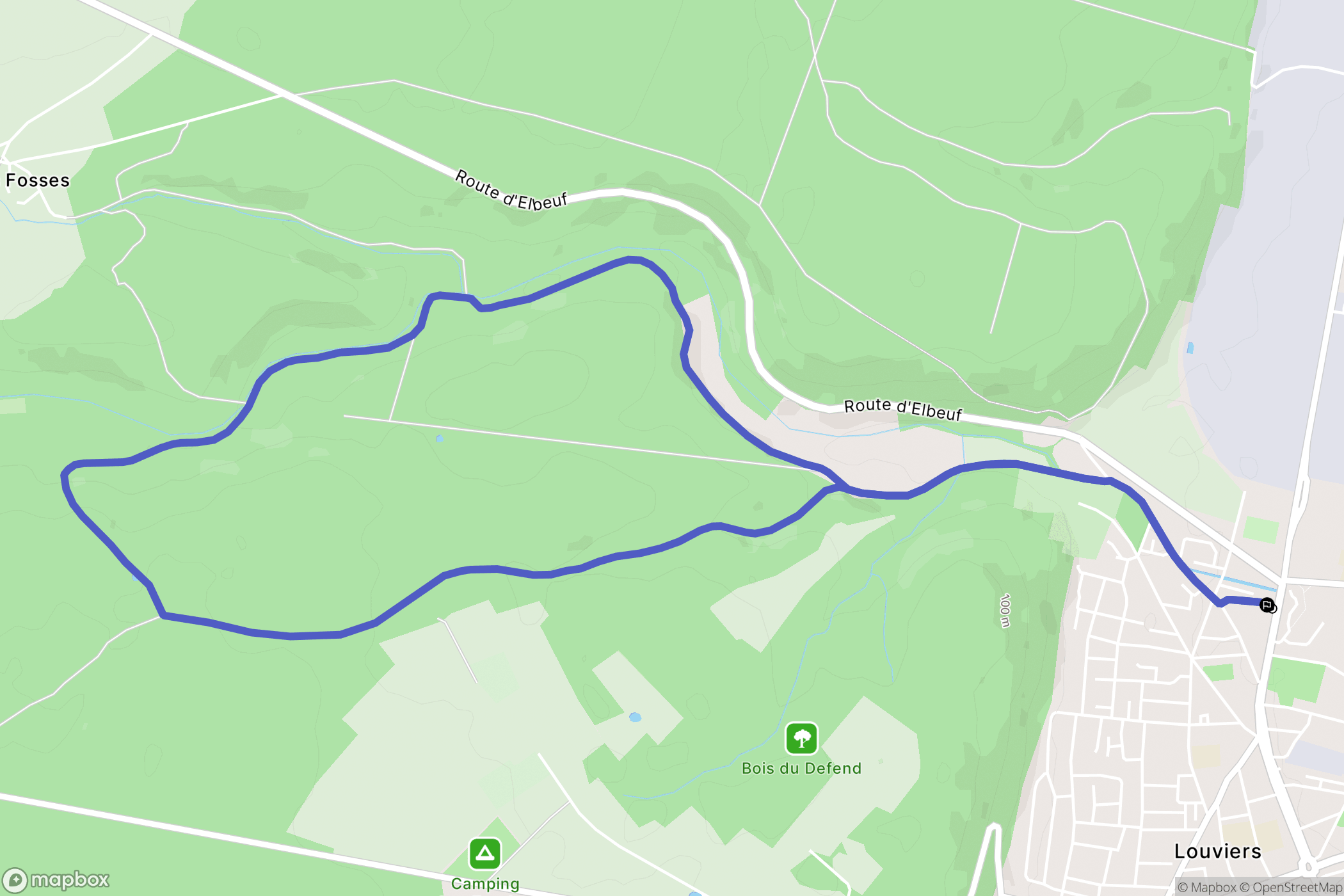 Louviers : carte du parcours de randonnée - France