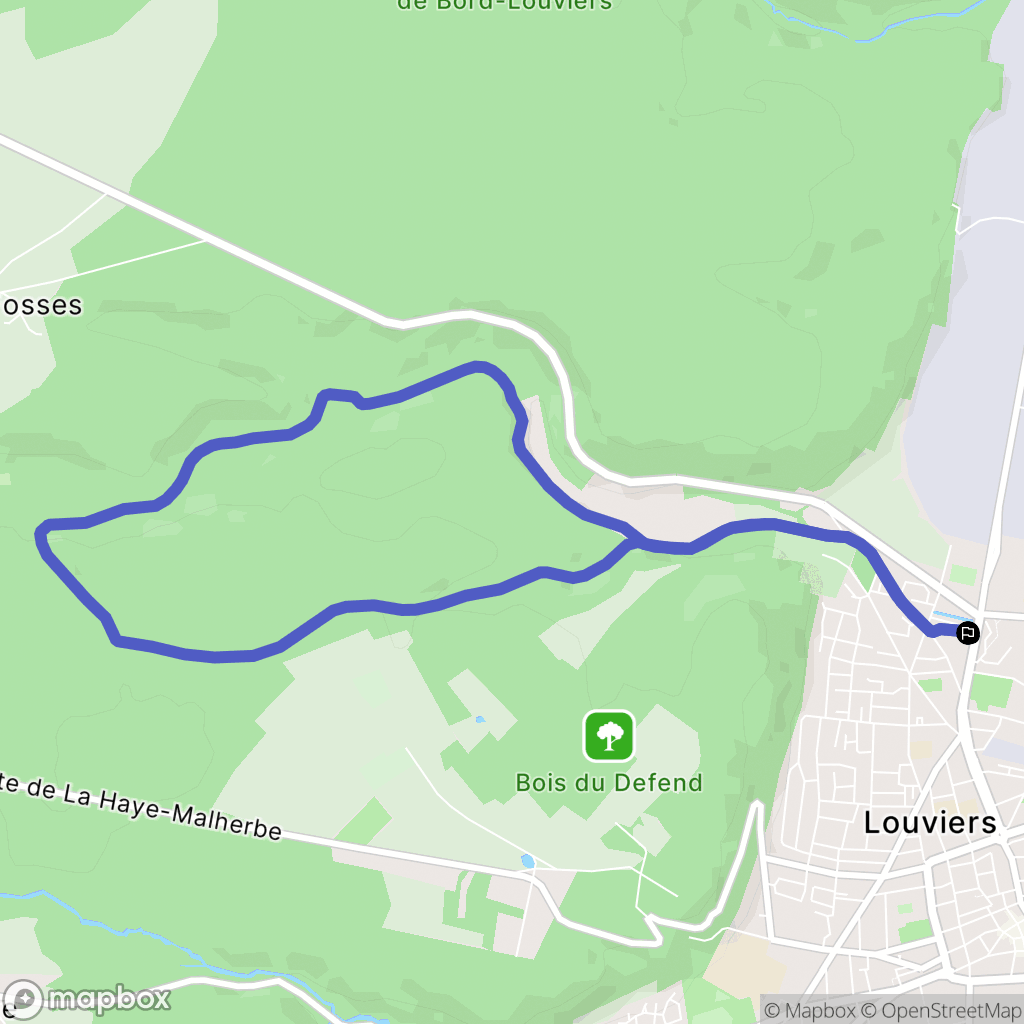Louviers : carte du parcours de randonnée - France
