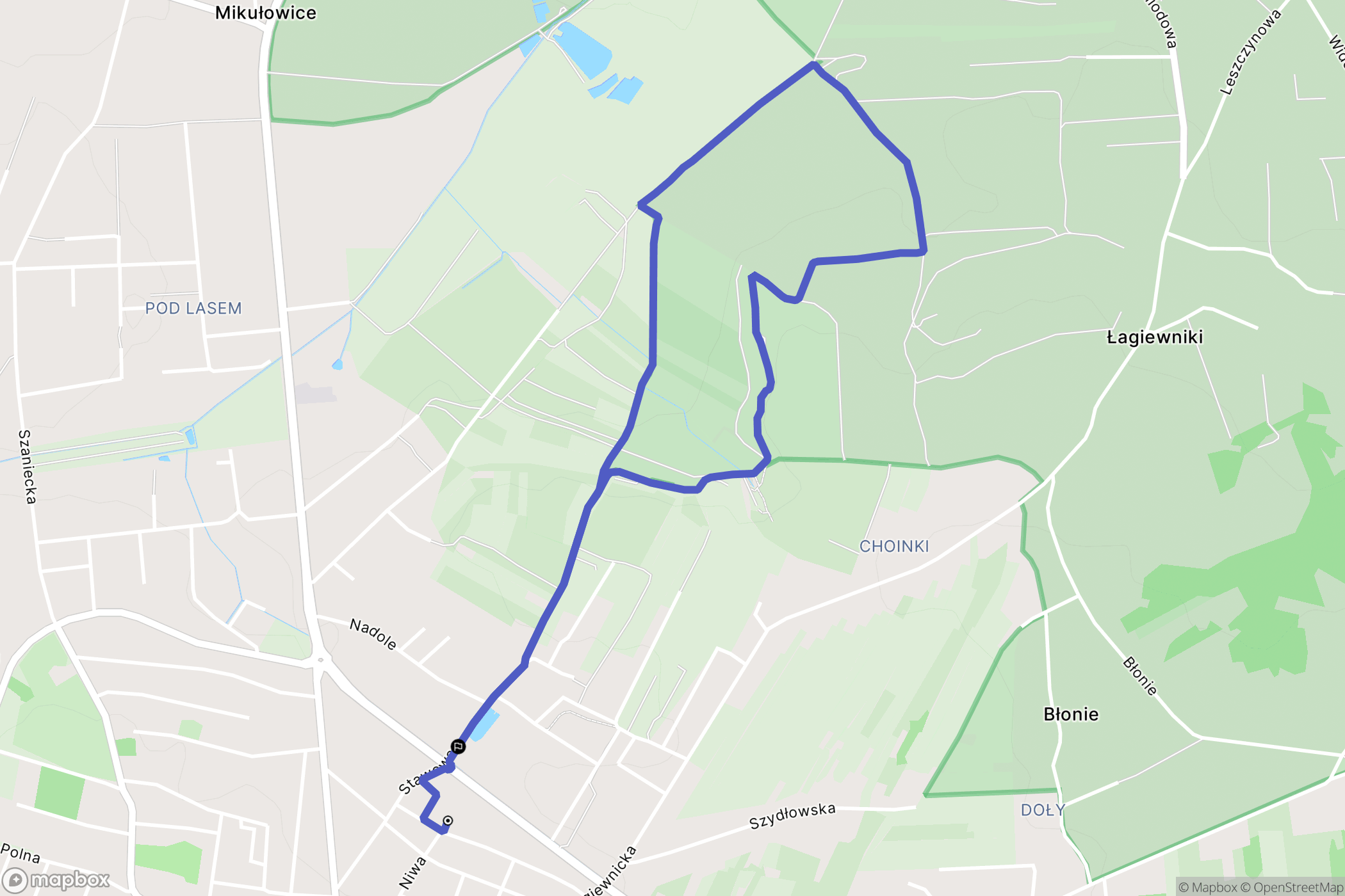 Busko-Zdrój: mapa trasy - Poland