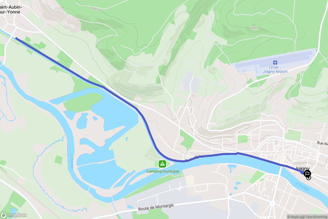 Joigny : carte du parcours de randonnée - France